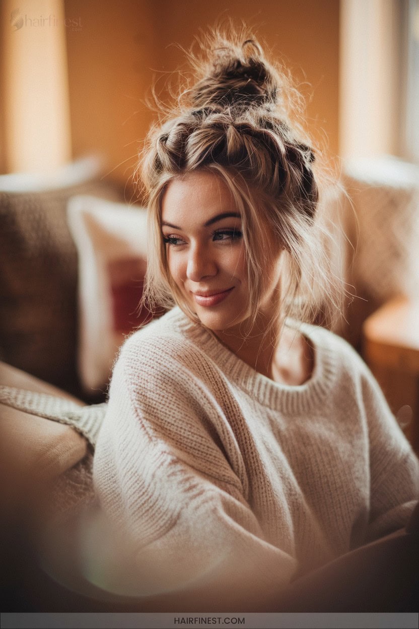 3 Messy Braided Bun