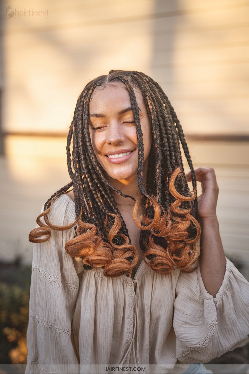 3 Tree Braids With Bohemian Curls