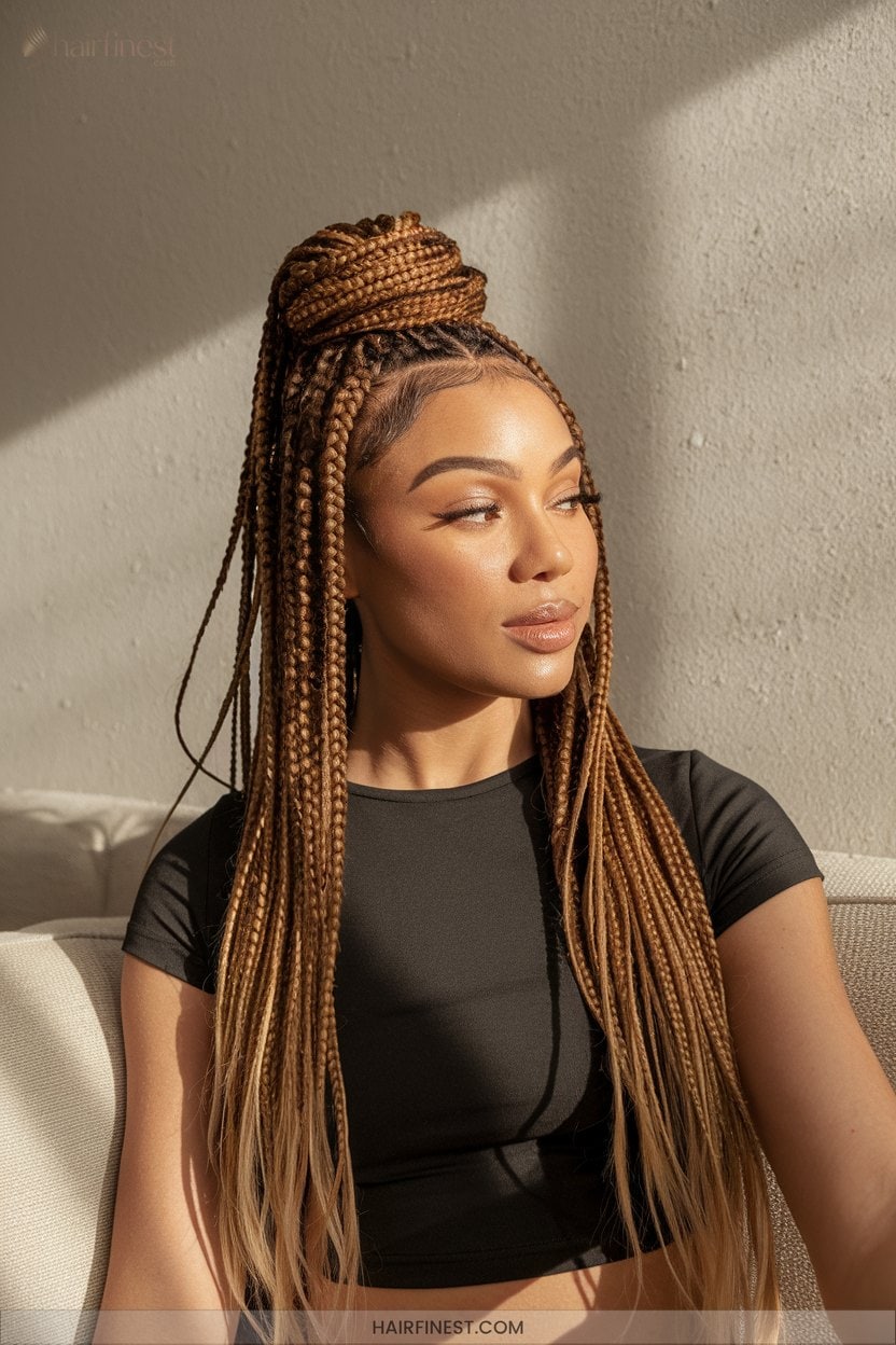 4 Half Up Half Down Box Braids