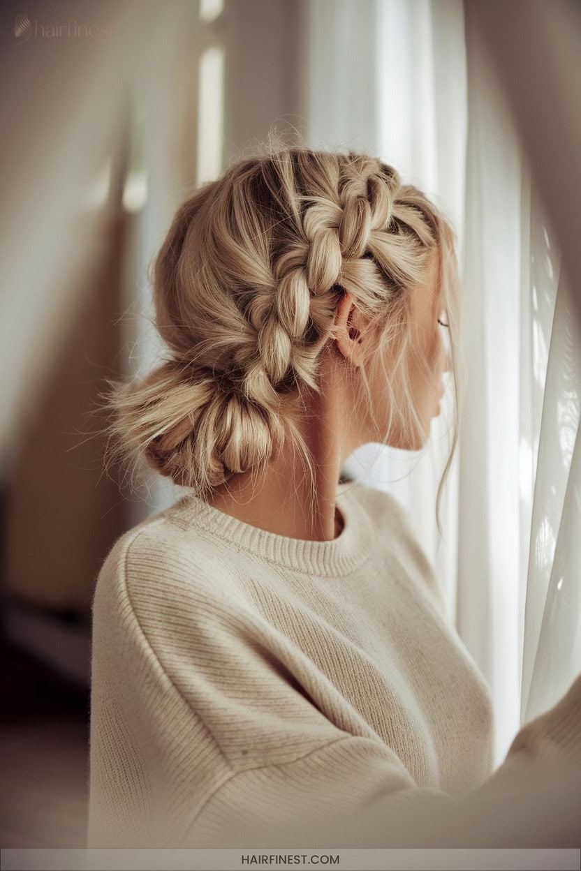 4 Messy Braided Bun For A Chic Finish