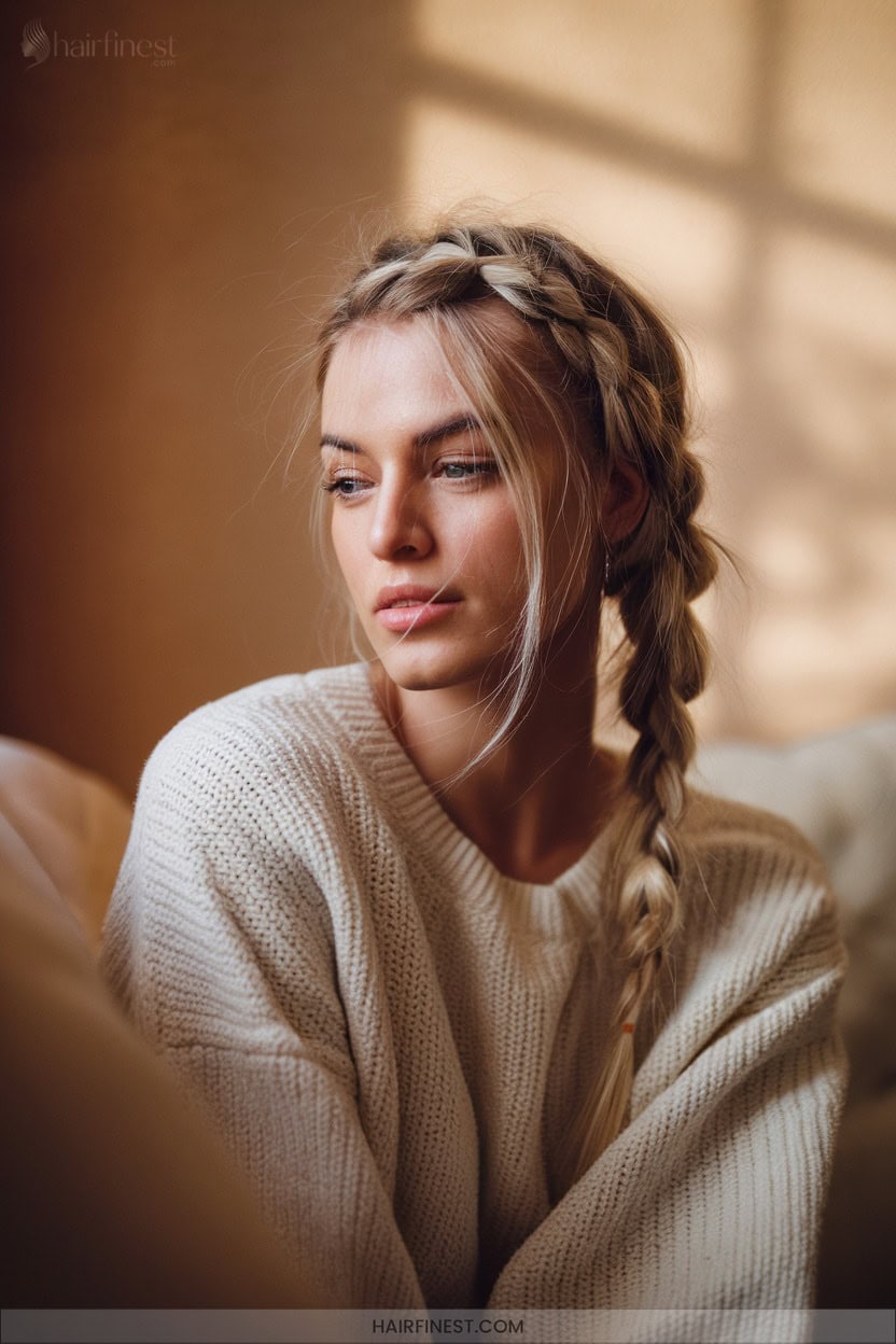 4 Two Strand Twisted Messy Braid