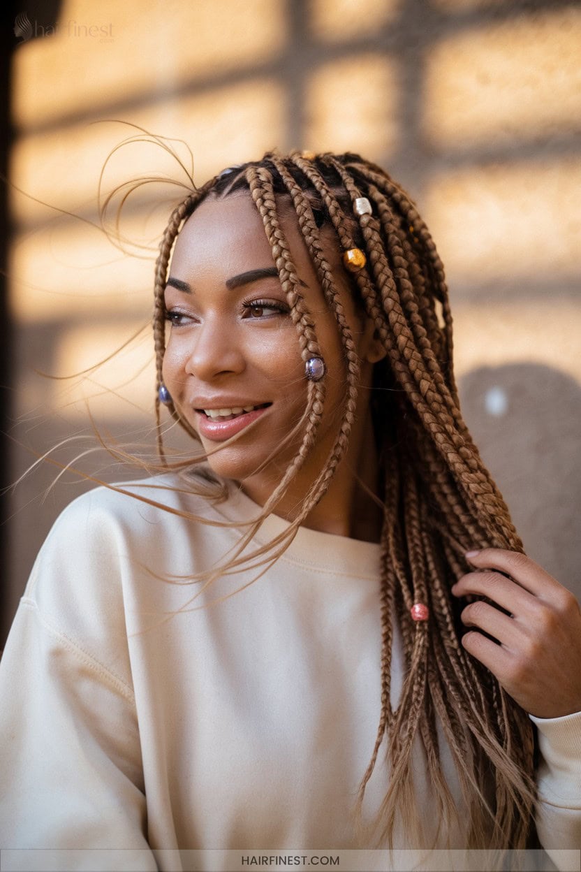 5 Cornrows With Beads And Accessories