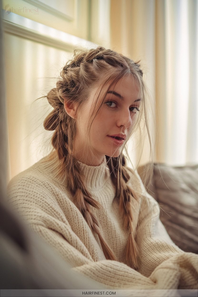 5 Feed In Messy Braid