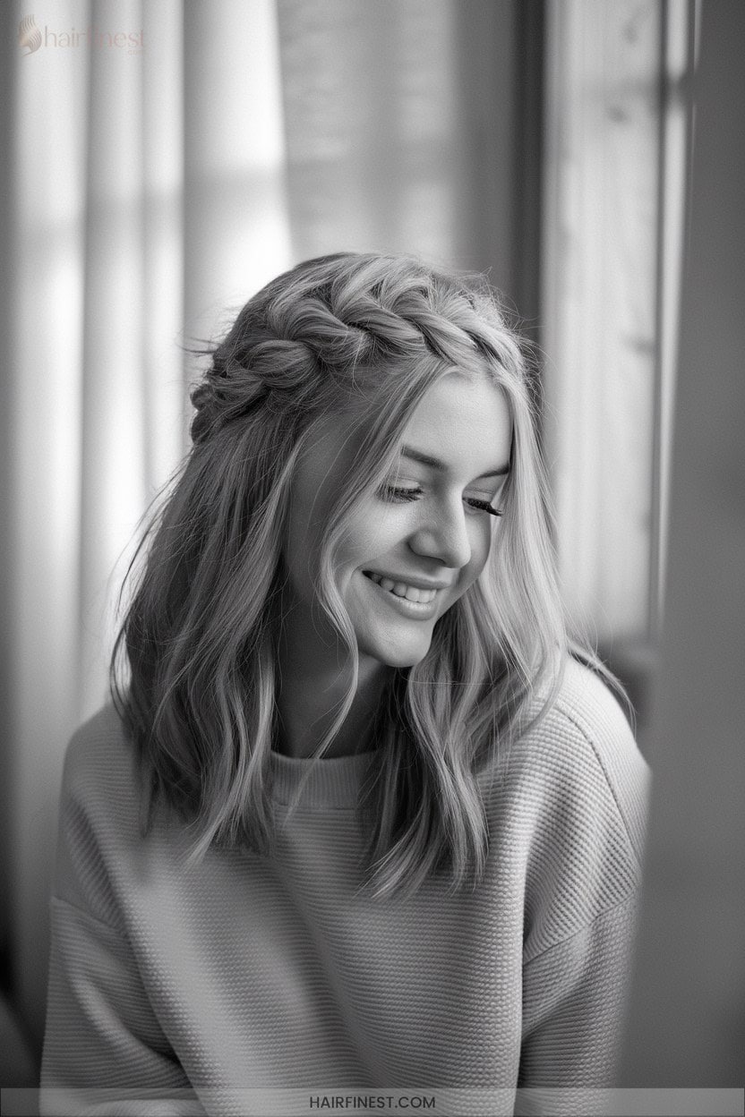 5 Half Up Crown Braid Style