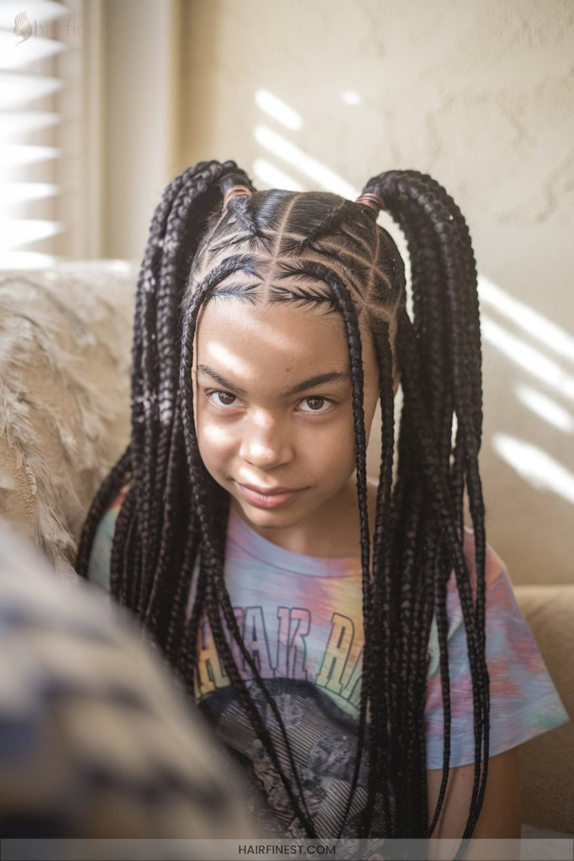 5 Snake Braid Ponytails With Zigzag Patterns