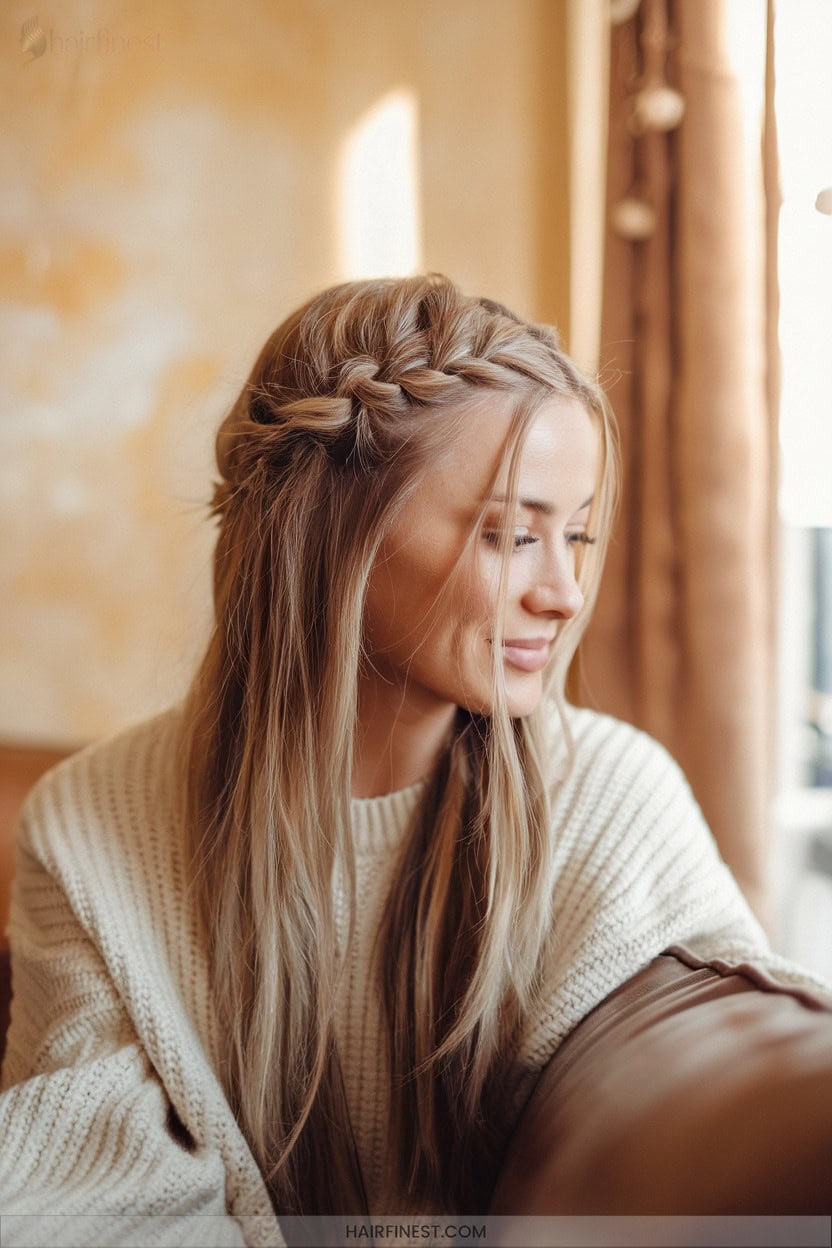 5 Three Strand Half Updo Braid