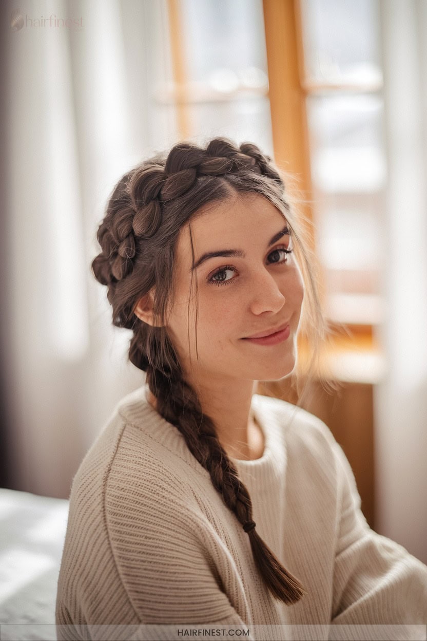 5 Twisted Halo Crown Braid