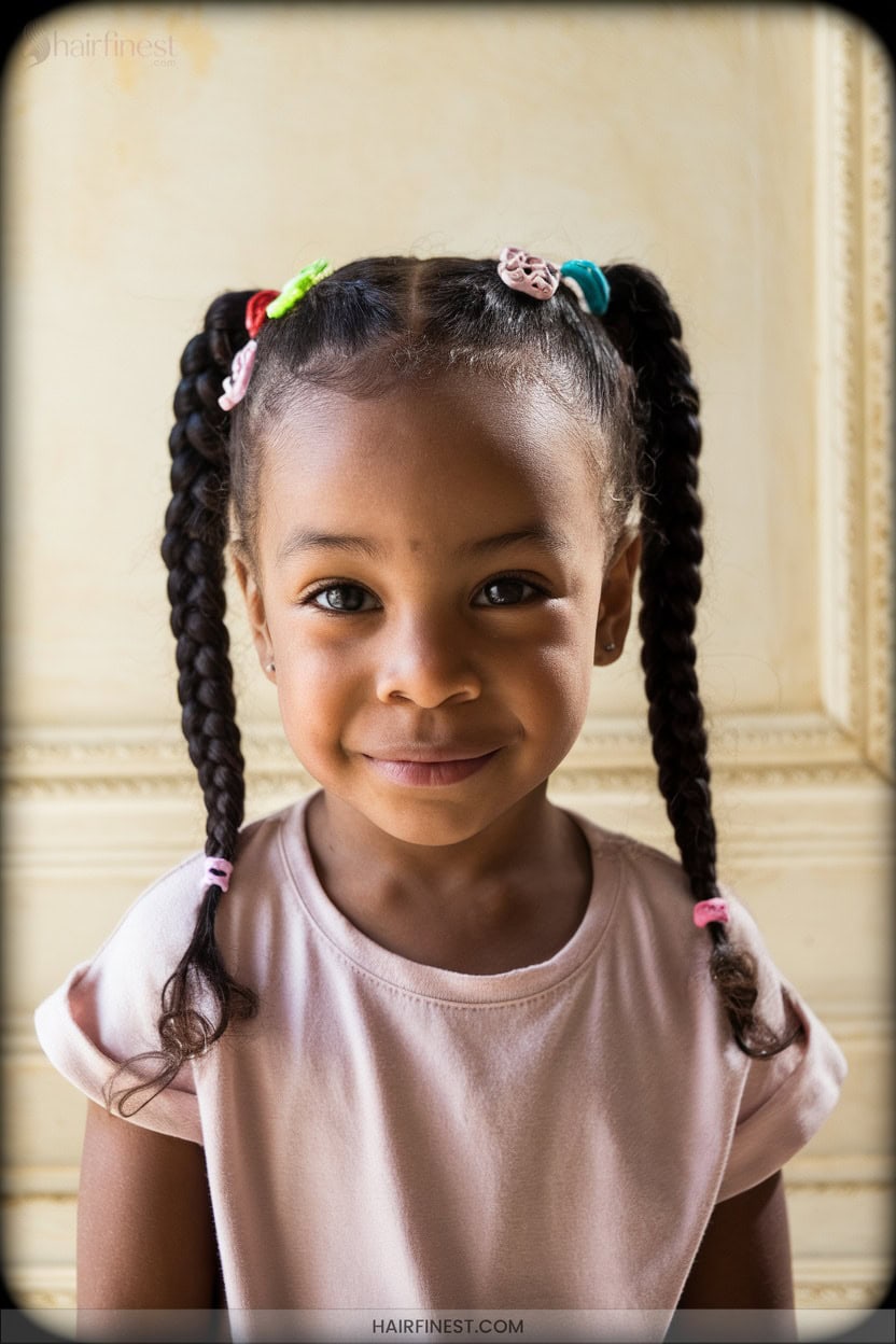 6 Braided Ponytails With Hair Cuffs And Clips