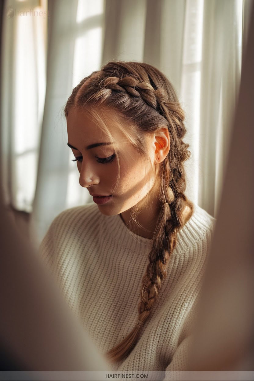 6 Twisted Half Up Fishtail Braid