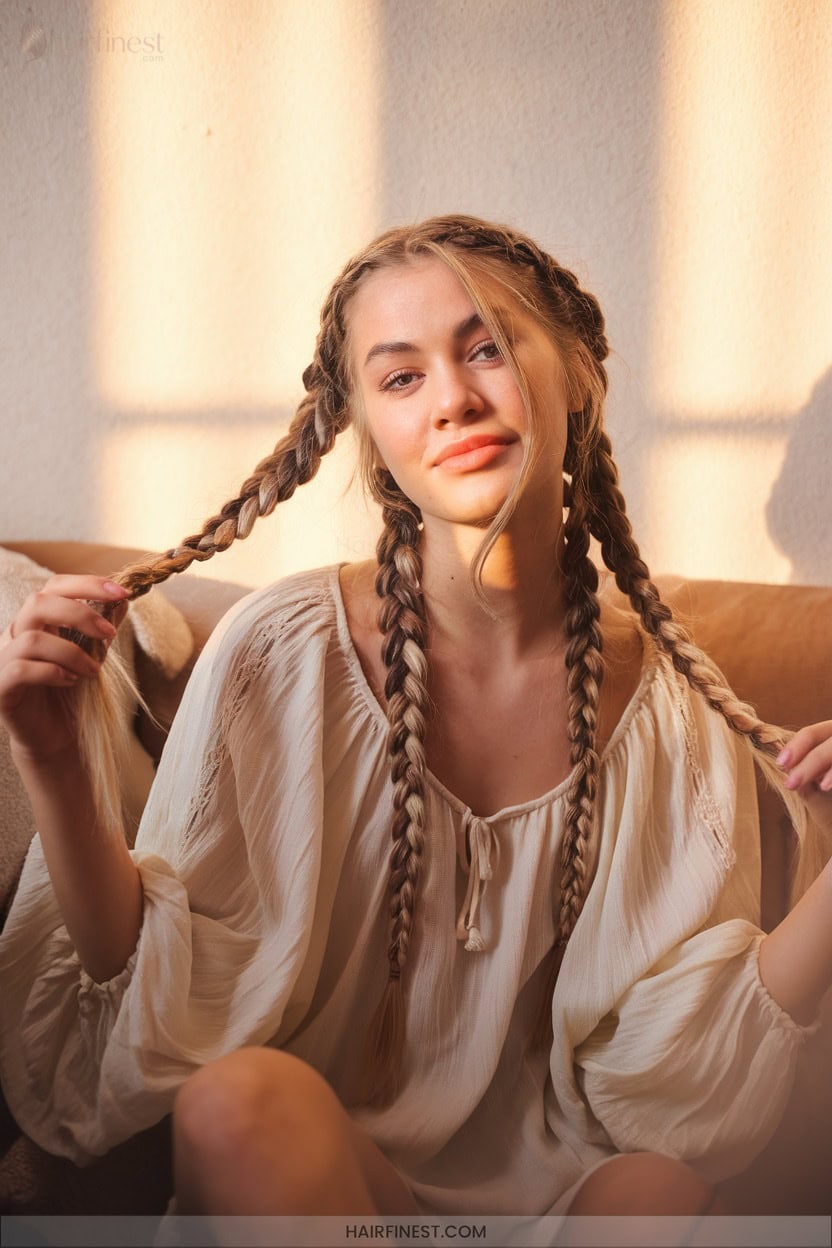 7 Double Boho Dutch Braids