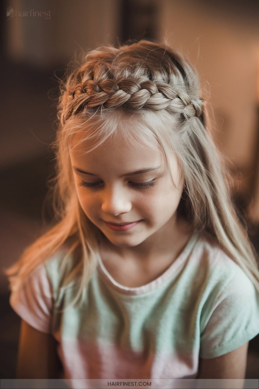 7 Half Up Crown Braid
