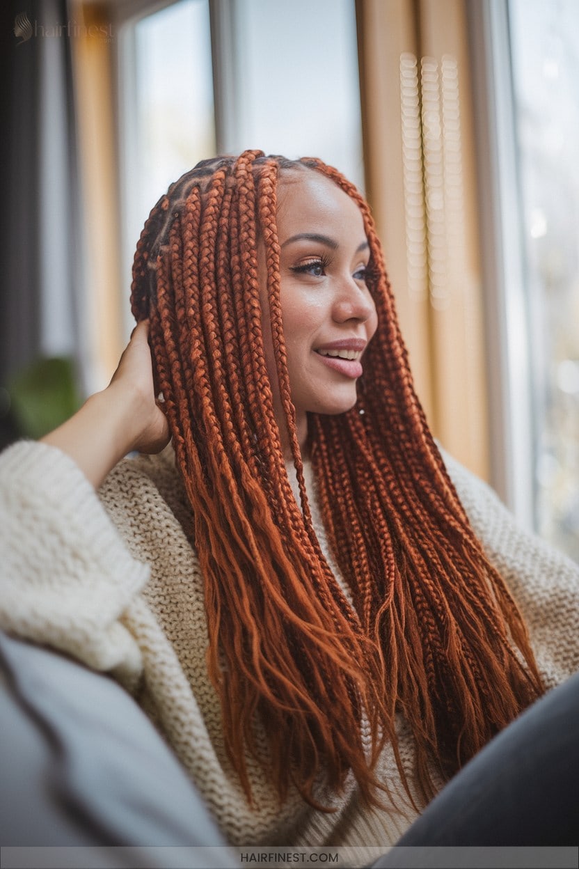 7 Jumbo Ginger Knotless Braids