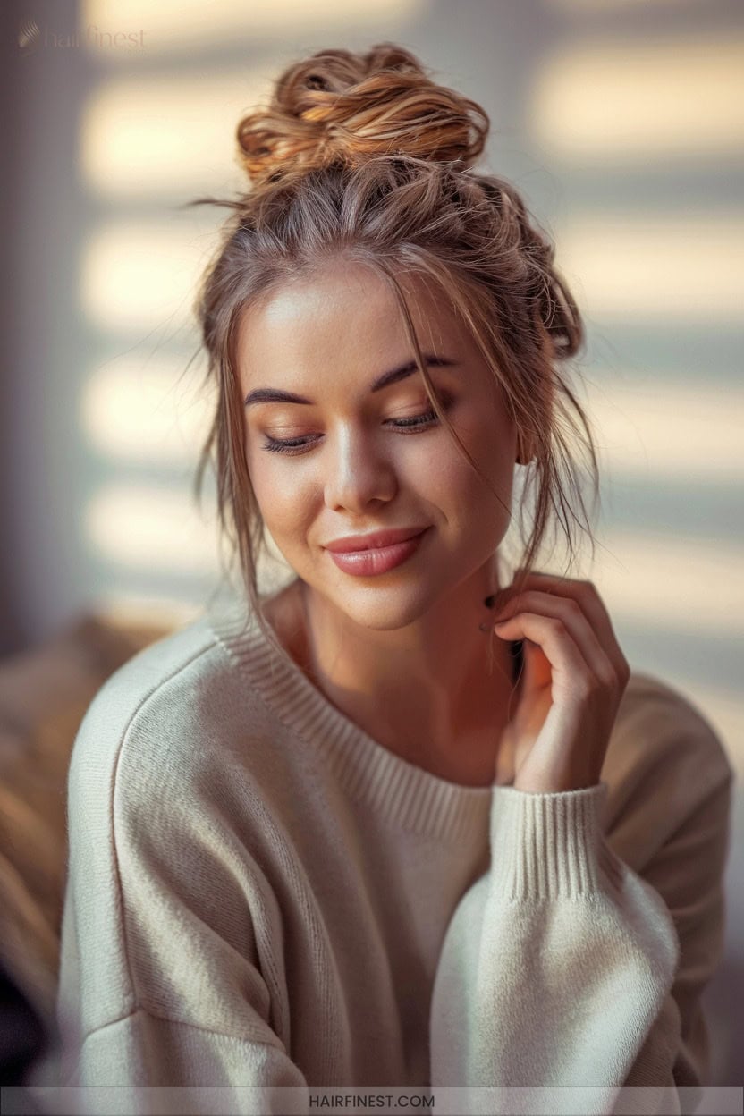 8 Braided Messy Buns For Added Volume