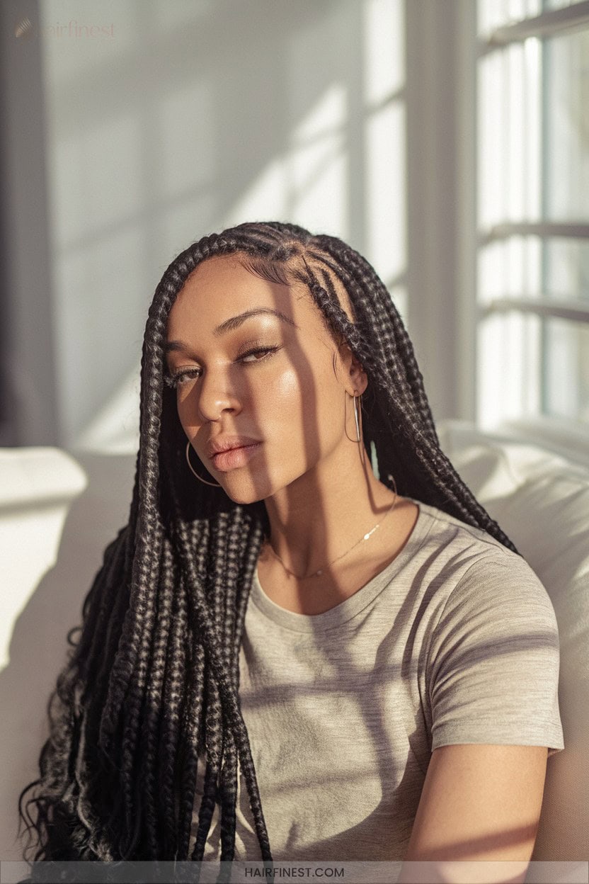8 Cornrows With Human Hair Extensions
