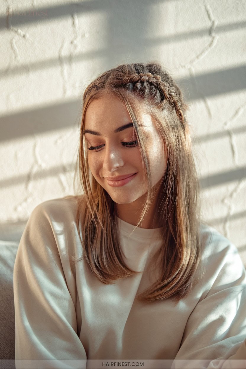 8 Double Dutch Braided Half Up