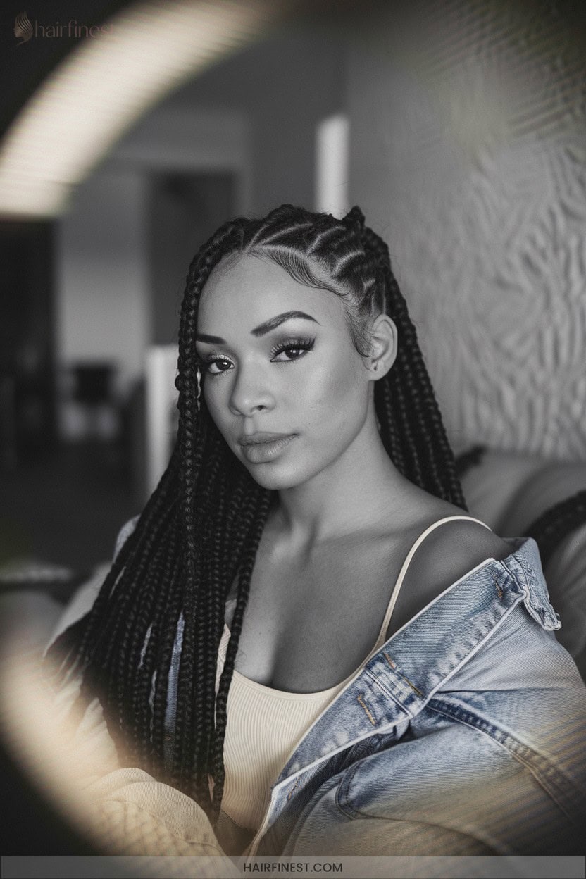 9 Half Up Half Down Cornrow Designs