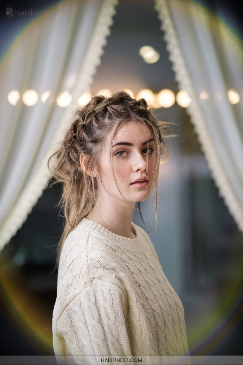 9 Half Up Messy Braided Style