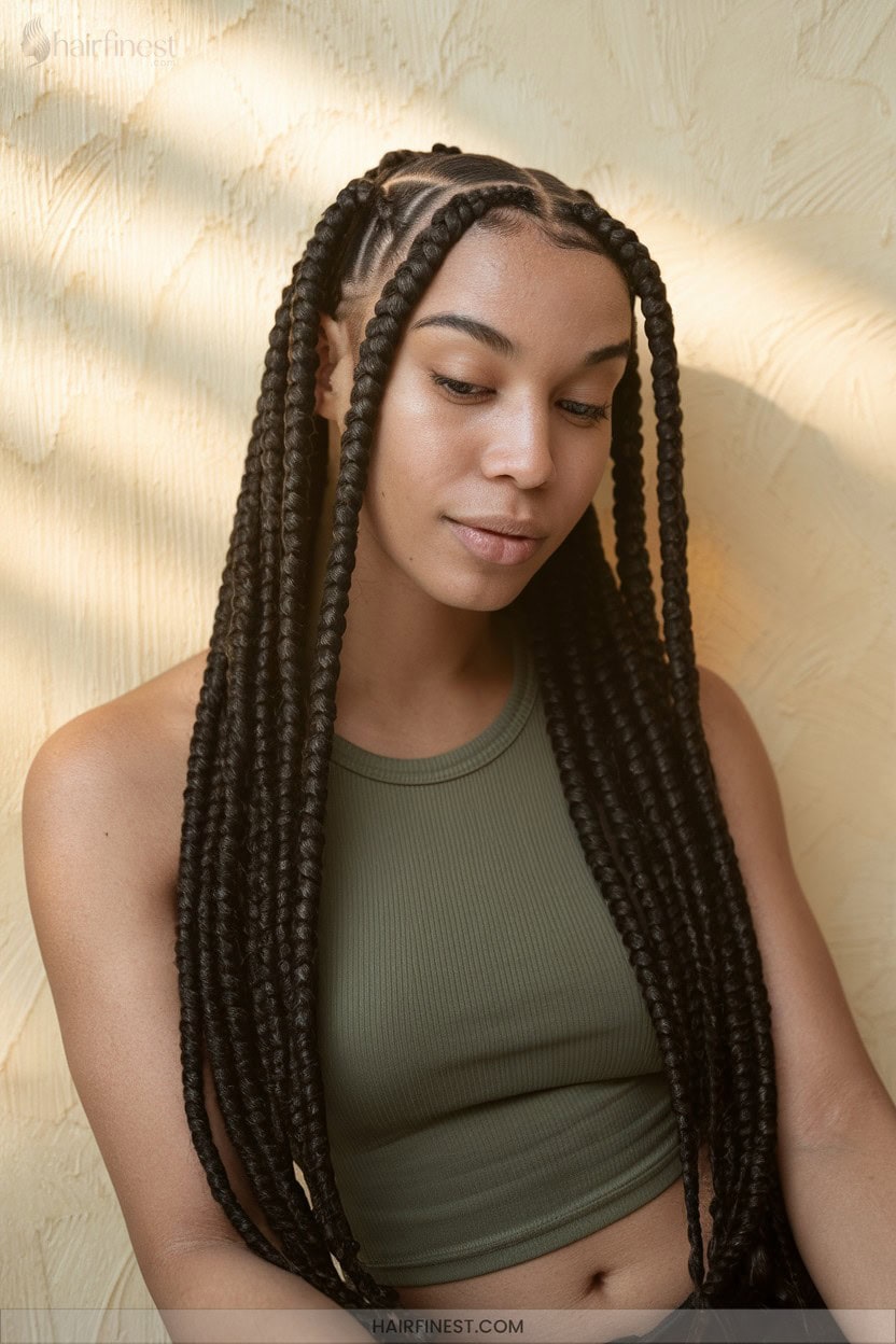9 Thick Braided Cornrows For Bold Looks