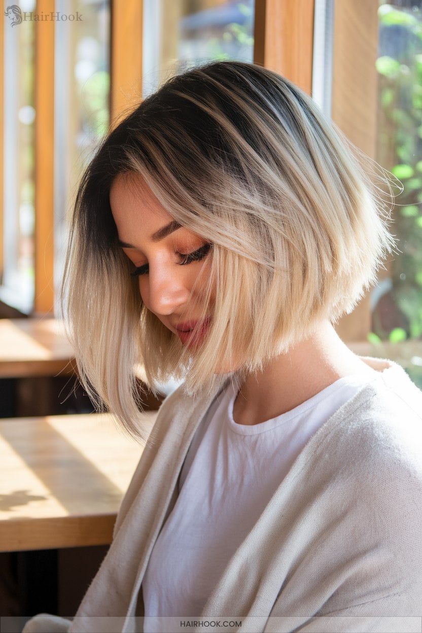 6 Root Shadowing With Blonde Bob Highlights