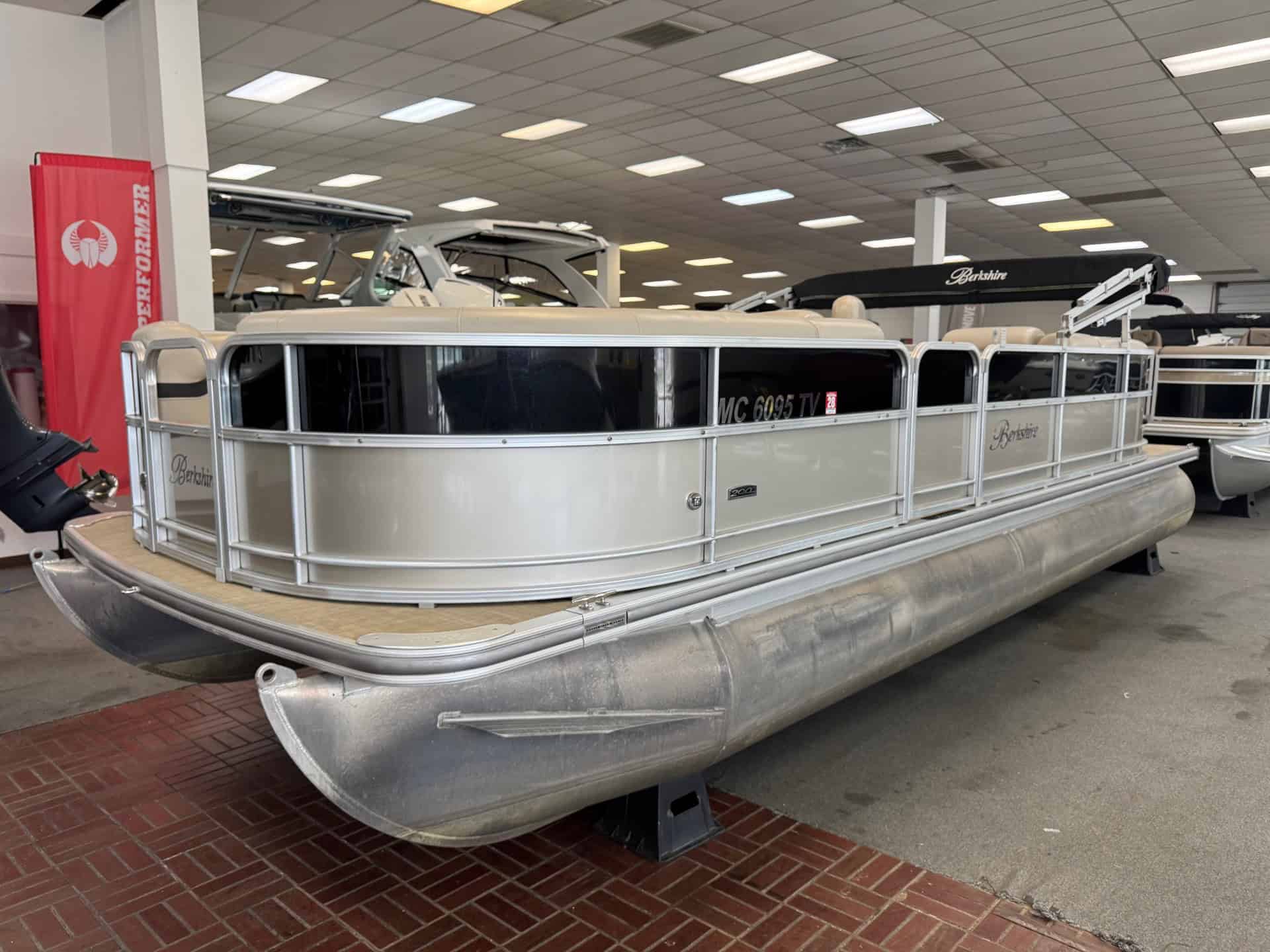 Pontoon boat at Hall's Sport Center, Berkshire 22SR model.