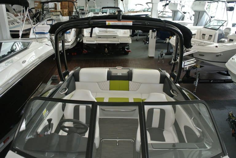 Boat display at Hall's Sport Center showcasing premium recreational boats and watercrafts.