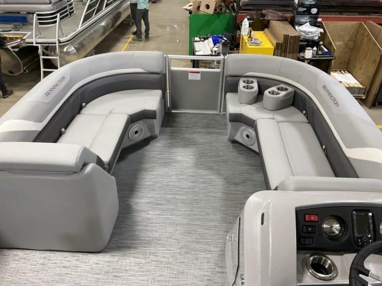 Comfortable boat seating for relaxing on the water.