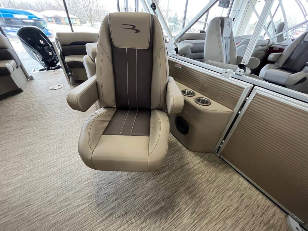 Comfortable boat seating with premium upholstery, ideal for leisure boating.