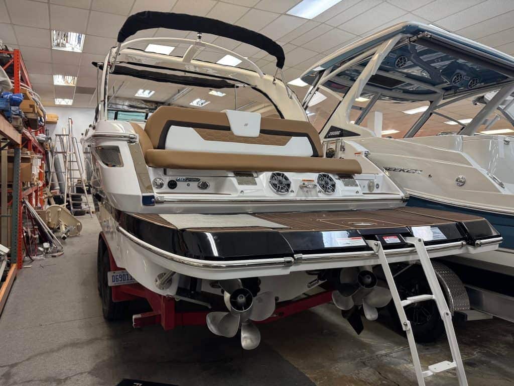 Luxury boat for sale at Hall's Sport Center.