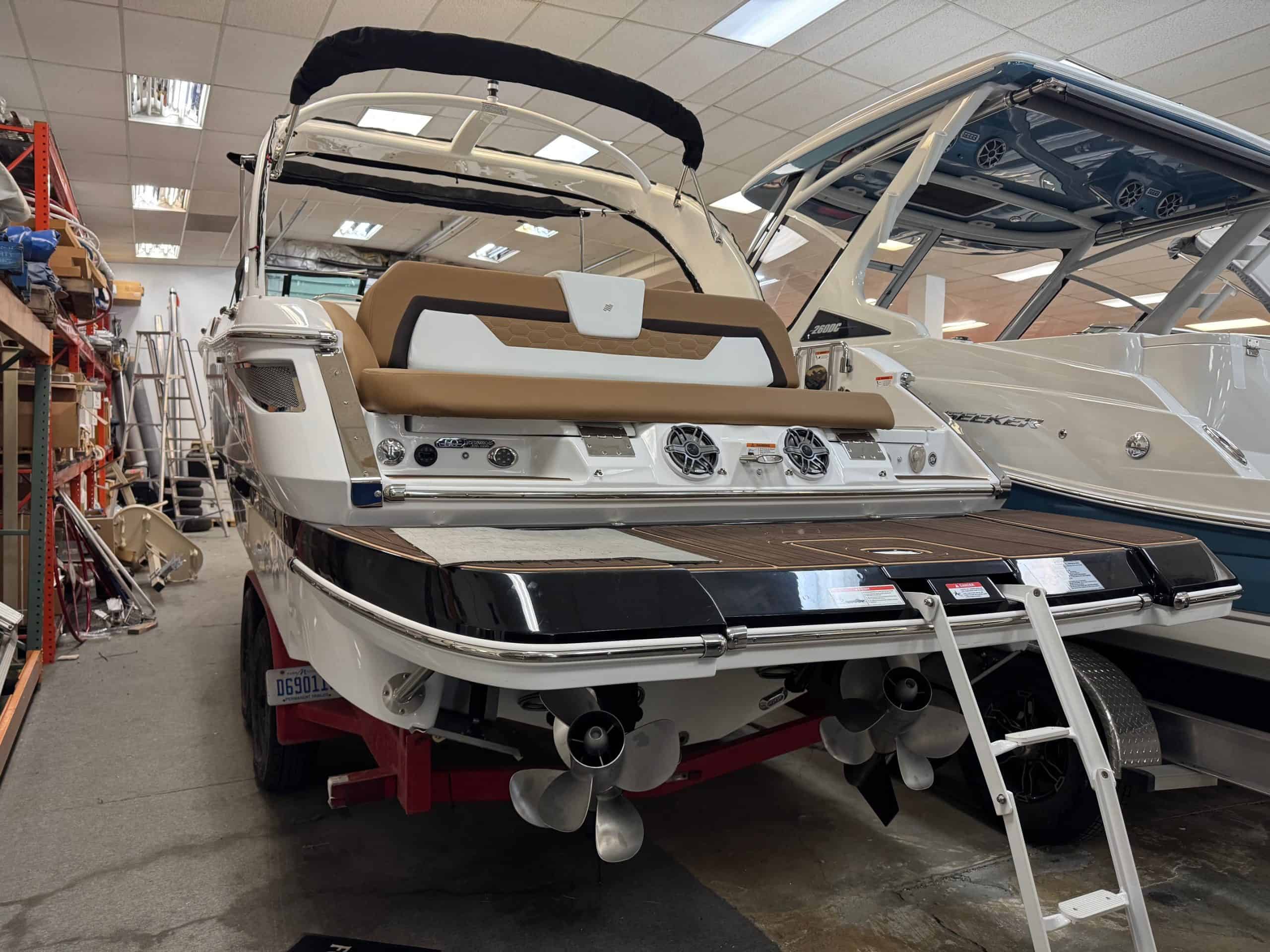 Luxury boat for sale at Hall's Sport Center.