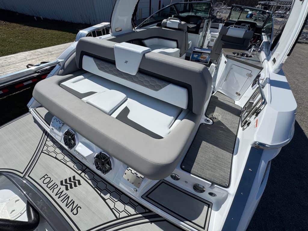 Luxury boat seating with modern design and premium comfort.