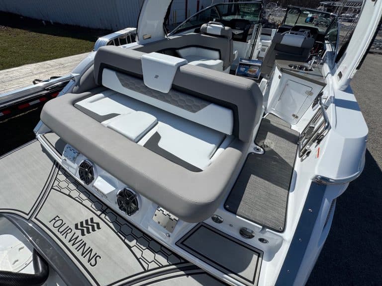 Luxury boat seating with modern design and premium comfort.