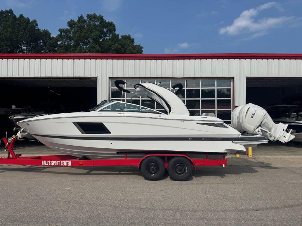 Luxury boat for sale at Hall's Sport Center.