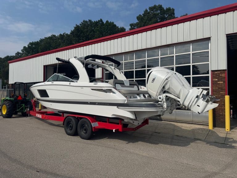 Luxury boat for sale at Hall's Sport Center.