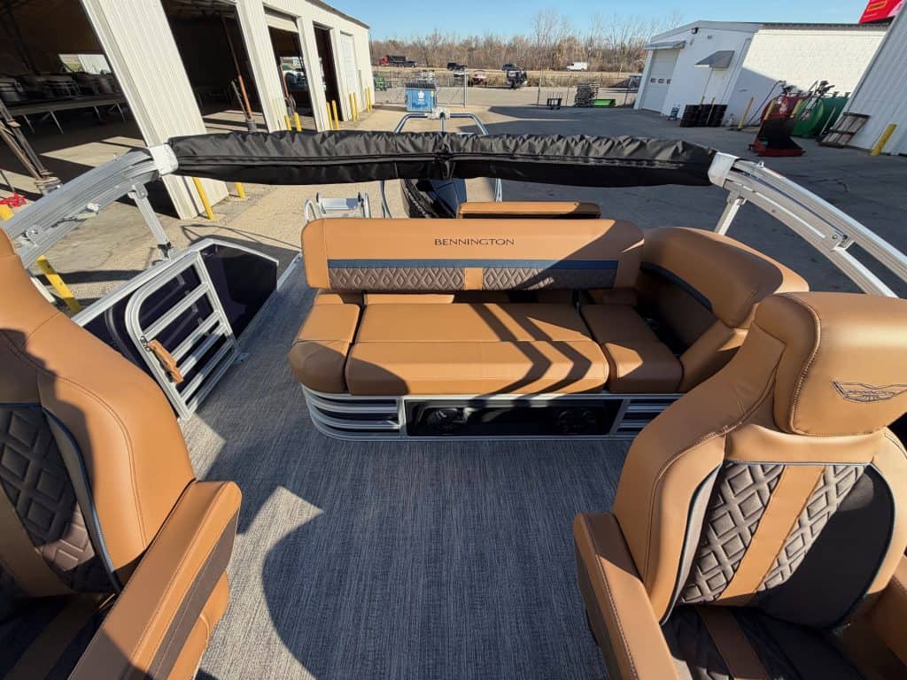 Bennington 22 MSB pontoon boat with spacious seating and premium features.