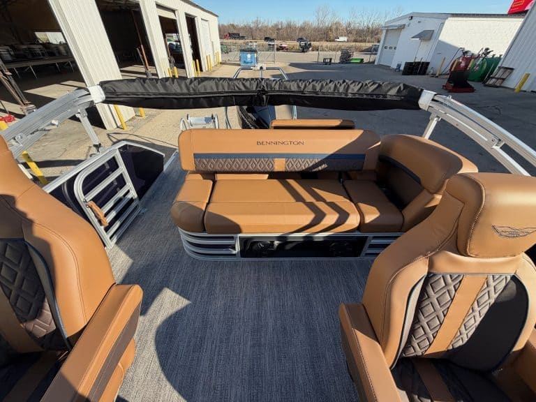 Bennington 22 MSB pontoon boat with spacious seating and premium features.