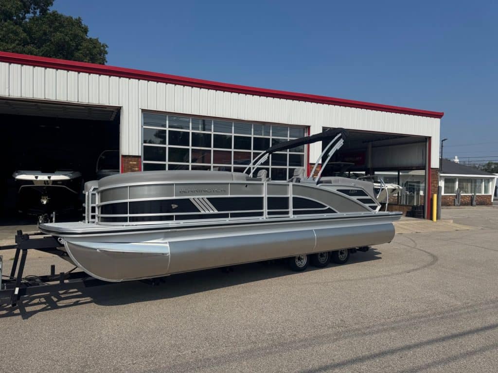 Bennington 24 MFB pontoon boat at Hall's Sport Center dealership.