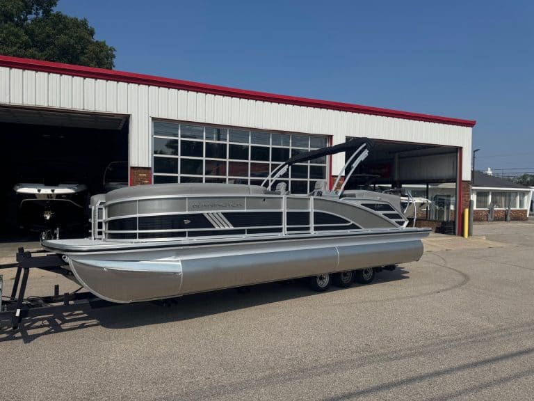 Bennington 24 MFB pontoon boat at Hall's Sport Center dealership.