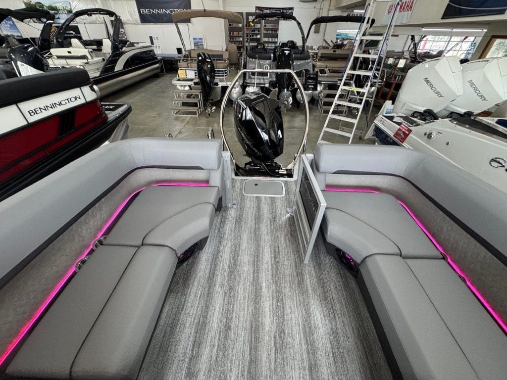 Bennington 24 MFB pontoon boat with spacious seating and modern features.