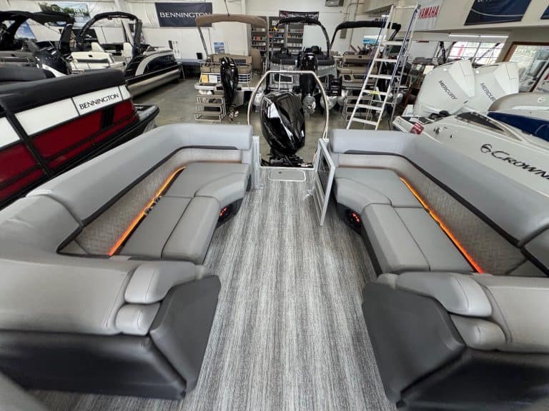 Bennington 24 MFB pontoon boat with spacious seating and modern features.