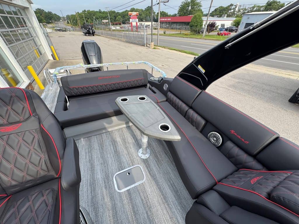 Bennington 25 RSBA luxury pontoon boat with spacious seating and modern features.