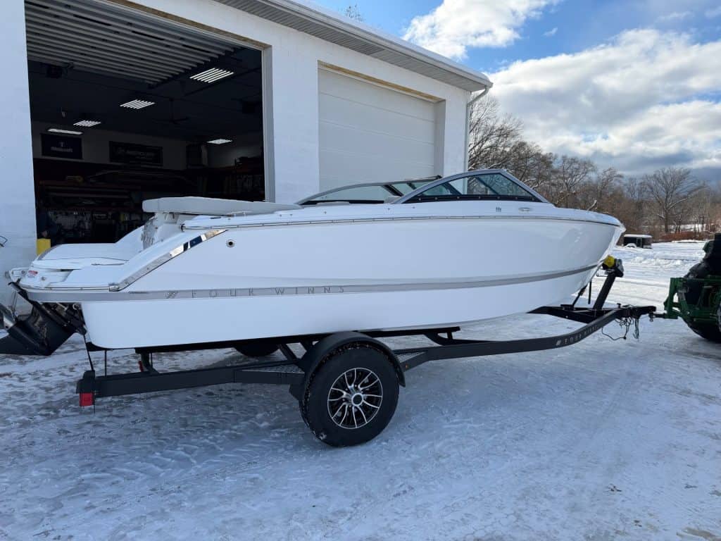 Luxury boat for sale at Hall's Sport Center.