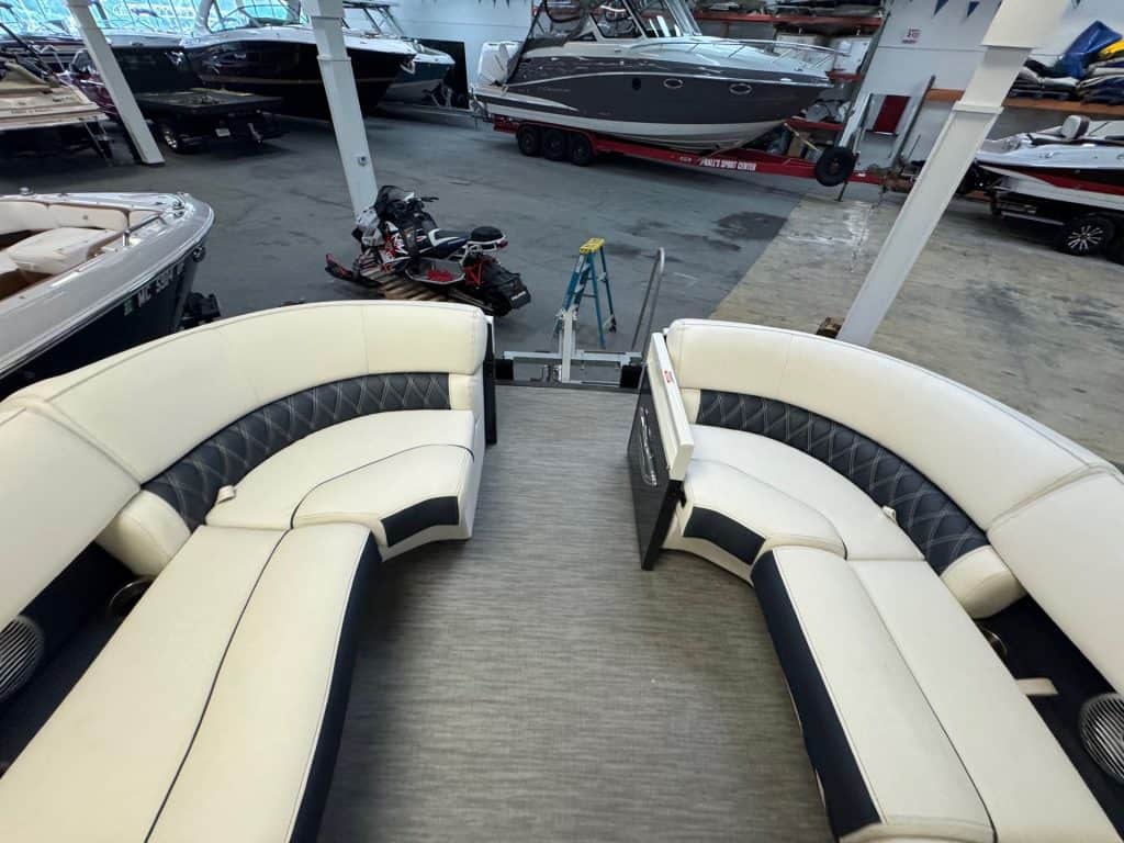 Bennington 23 RXSB luxury pontoon boat for sale at Hall's Sport Center.