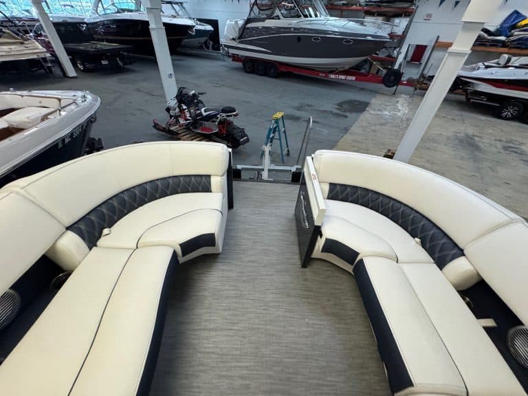 Bennington 23 RXSB luxury pontoon boat for sale at Hall's Sport Center.