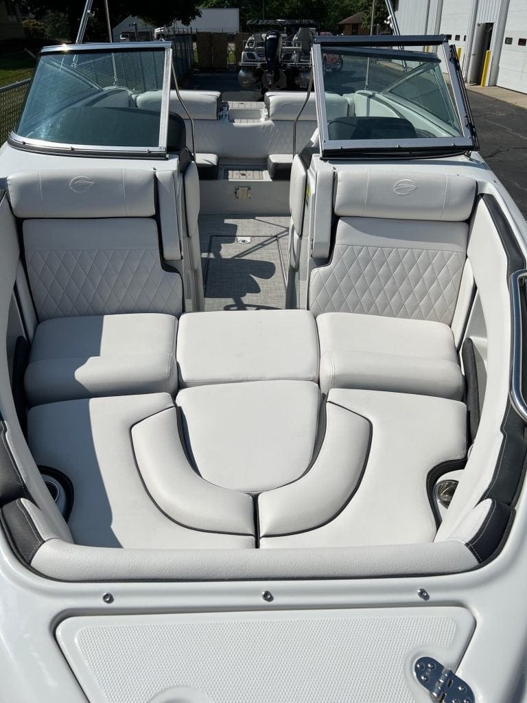 Crownline 240 SS boat interior with plush seating and modern design.