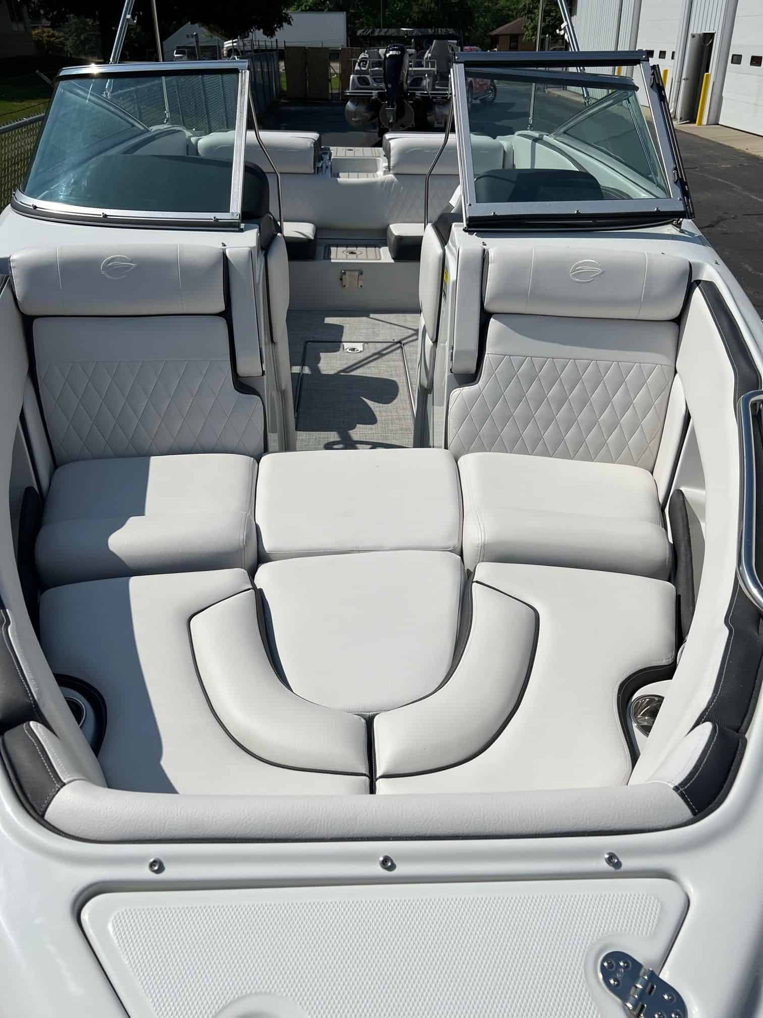 Crownline 240 SS boat interior with plush seating and modern design.