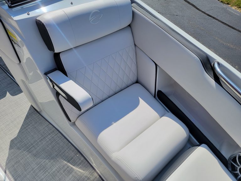 Luxury boat seating at Hall's Sport Center.