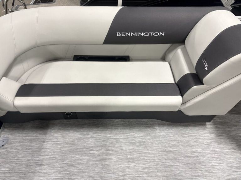 Bennington 22 SSR pontoon boat at Hall's Sport Center.