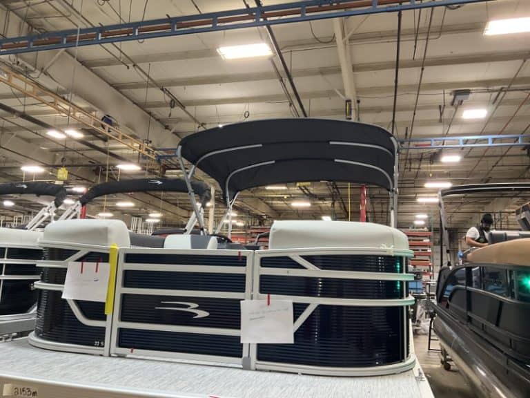 Bennington 22 SSR pontoon boat for sale at Hall's Sport Center, showcasing quality and comfort in a.