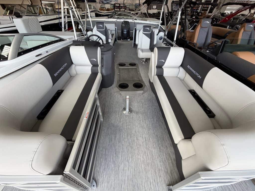 Bennington 22SSR pontoon boat for sale at Hall's Sport Center.