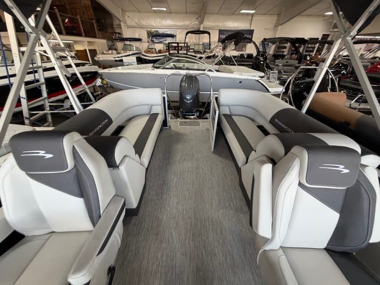 Bennington 22SSR S1 pontoon boat for recreational boating and water fun.